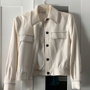 White bomber jacket